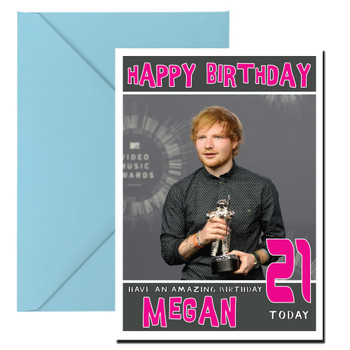 Personalised Ed Sheeran 1 Celebrity Birthday Card Personalised Ed Sheeran 1 Celebrity Birthday Card