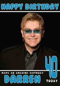 Personalised Elton John Celebrity Birthday Card Personalised Elton John Celebrity Birthday Card