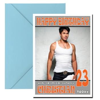 Personalised Enrique Iglesias 1 Celebrity Birthday Card