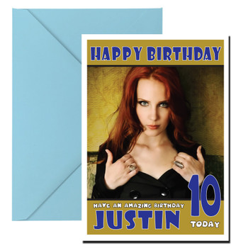 Personalised Epica Simone 1 Celebrity Birthday Card