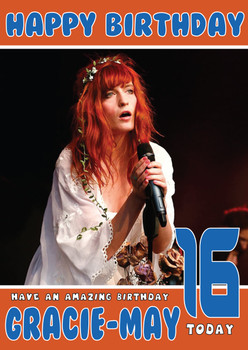 Personalised Florence And The Machine 1 Celebrity Birthday Card