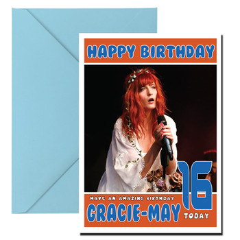Personalised Florence And The Machine 1 Celebrity Birthday Card