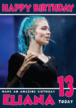 Personalised Grimes 2 Celebrity Birthday Card