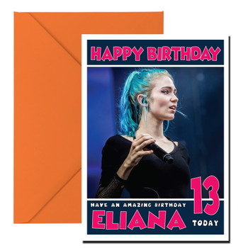 Personalised Grimes 2 Celebrity Birthday Card