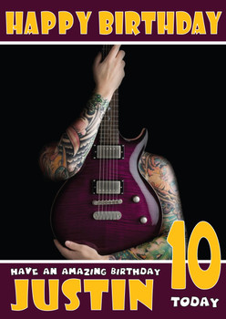 Personalised Guitar Tattoos Celebrity Birthday Card Personalised Guitar Tattoos Celebrity Birthday Card