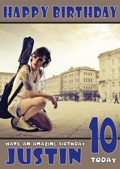 Personalised Guitars Musician Celebrity Birthday Card