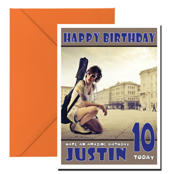 Personalised Guitars Musician Celebrity Birthday Card