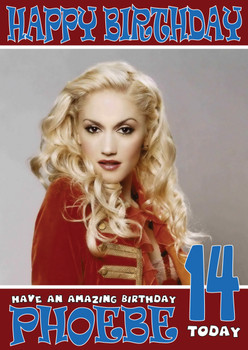 Personalised Gwen Stefani 1 Celebrity Birthday Card