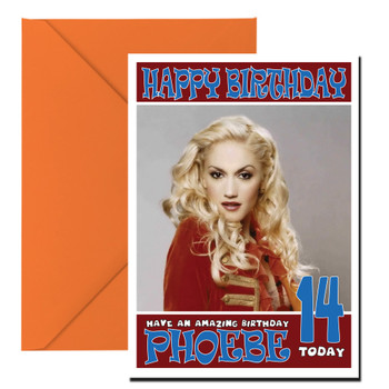 Personalised Gwen Stefani 1 Celebrity Birthday Card