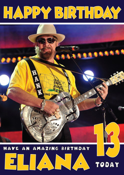 Personalised Hank Williams 2 Celebrity Birthday Card Personalised Hank Williams 2 Celebrity Birthday Card