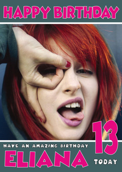 Personalised Hayley Williams 3 Celebrity Birthday Card Personalised Hayley Williams 3 Celebrity Birthday Card