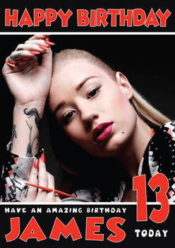 Personalised Iggy Azalea 1 Celebrity Birthday Card