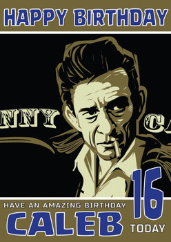 Personalised Johnny Cash Celebrity Birthday Card
