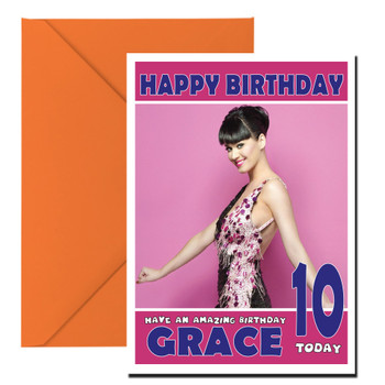 Personalised Katty Perry 1 Celebrity Birthday Card