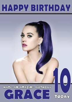 Personalised Katty Perry 2 Celebrity Birthday Card