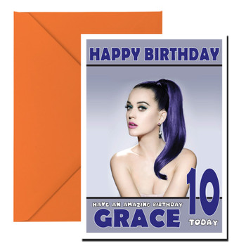 Personalised Katty Perry 2 Celebrity Birthday Card