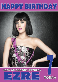 Personalised Katty Perry 3 Celebrity Birthday Card