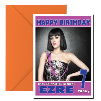 Personalised Katty Perry 3 Celebrity Birthday Card