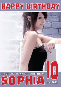 Personalised Leah Dizon 1 Celebrity Birthday Card