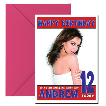 Personalised Lezgi Hadise Celebrity Birthday Card