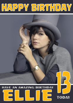 Personalised Lily Allen 1 Celebrity Birthday Card