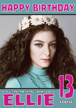 Personalised Lorde 1 Celebrity Birthday Card