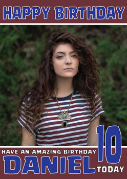 Personalised Lorde 1 Music Birthday Card