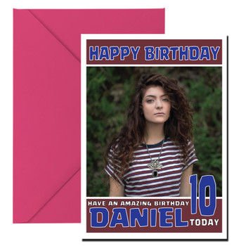 Personalised Lorde 1 Music Birthday Card