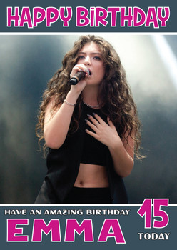 Personalised Lorde 2 Celebrity Birthday Card