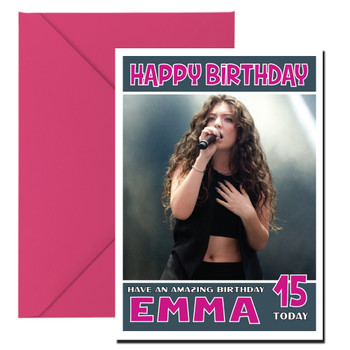 Personalised Lorde 2 Celebrity Birthday Card