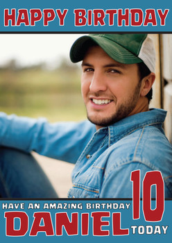 Personalised Luke Bryan 1 Music Birthday Card Personalised Luke Bryan 1 Music Birthday Card