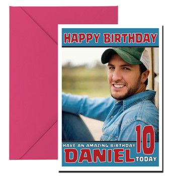 Personalised Luke Bryan 1 Music Birthday Card Personalised Luke Bryan 1 Music Birthday Card