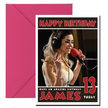 Personalised Marina Lambrini 3 Celebrity Birthday Card