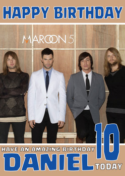 Personalised Maroon Music Birthday Card