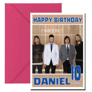 Personalised Maroon Music Birthday Card Personalised Maroon Music Birthday Card