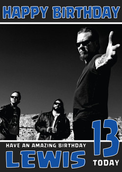 Personalised Metallica 1 Music Birthday Card Personalised Metallica 1 Music Birthday Card