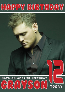 Personalised Michael Buble 1 Celebrity Birthday Card Personalised Michael Buble 1 Celebrity Birthday Card