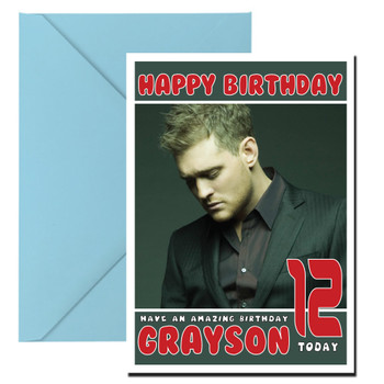 Personalised Michael Buble 1 Celebrity Birthday Card Personalised Michael Buble 1 Celebrity Birthday Card
