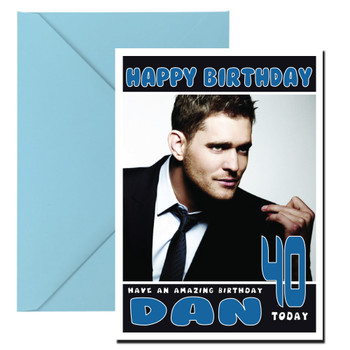 Personalised Michael Buble 2 Celebrity Birthday Card Personalised Michael Buble 2 Celebrity Birthday Card