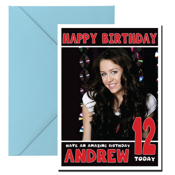 Personalised Miley Cyrus 2 Celebrity Birthday Card