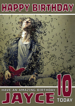 Personalised Music Guitar Soul My Liffe Notes Celebrity Birthday Card (Sa