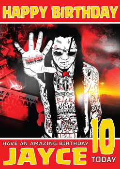 Personalised Music Hip Hop Celebrity Birthday Card (Sa