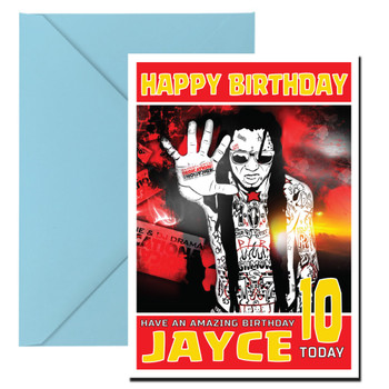 Personalised Music Hip Hop Celebrity Birthday Card (Sa