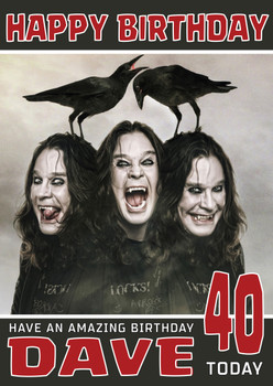 Personalised Ozzy Osbourn Celebrity Birthday Card (Sa