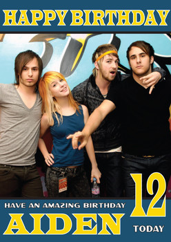 Personalised Paramore 1 Celebrity Birthday Card