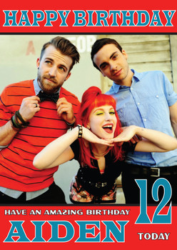 Personalised Paramore 3 Celebrity Birthday Card Personalised Paramore 3 Celebrity Birthday Card