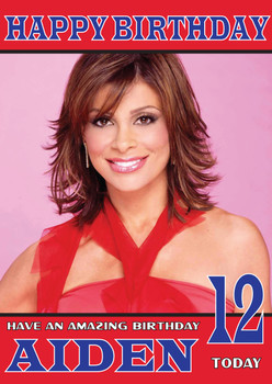 Personalised Paula Abdu; Celebrity Birthday Card
