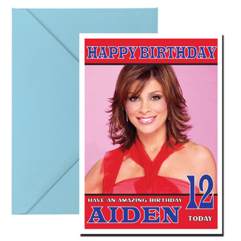Personalised Paula Abdu; Celebrity Birthday Card