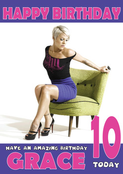 Personalised Pink 1 Celebrity Birthday Card Personalised Pink 1 Celebrity Birthday Card