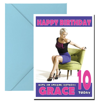 Personalised Pink 1 Celebrity Birthday Card Personalised Pink 1 Celebrity Birthday Card